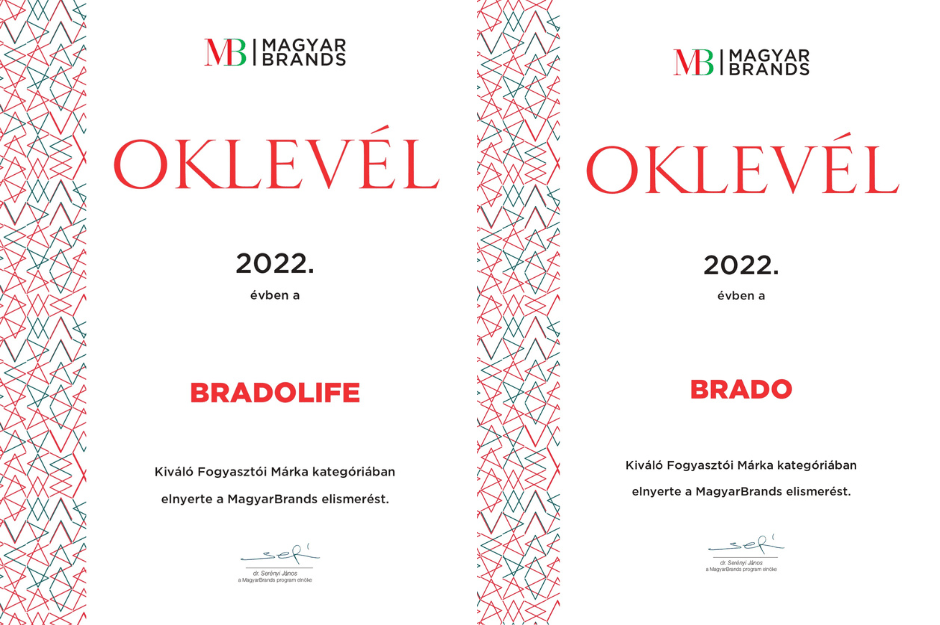 The certification of Brado and BradoLife  products